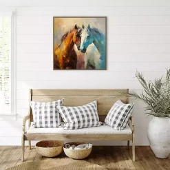 Kirklands Home Horse Couple Framed Canvas Art Print Hot