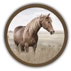 Kirklands Home Horse Pasture Round Framed Art Print Online