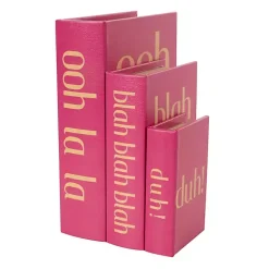 Baskets & Boxes>Kirklands Home Hot Pink Ooh La La Book Boxes, Set of 3