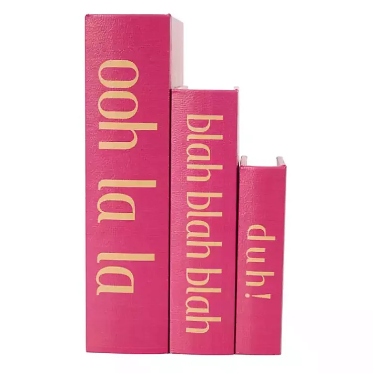 Baskets & Boxes>Kirklands Home Hot Pink Ooh La La Book Boxes, Set of 3