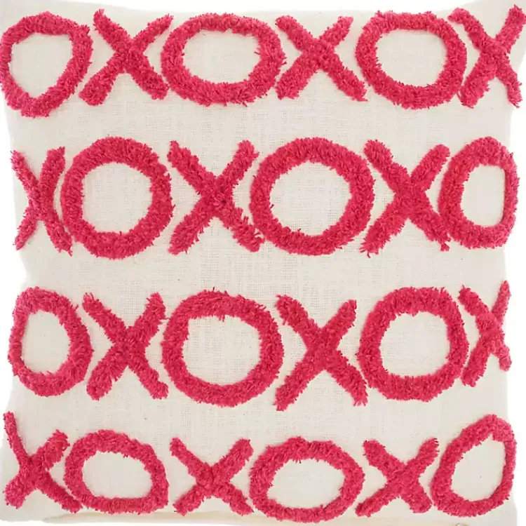 Valentines Day Decorations>Kirklands Home Hot Pink Tufted XOXO Pillow