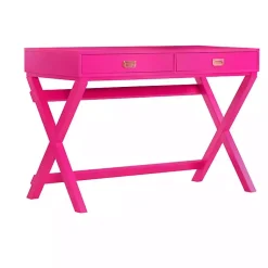 Kirklands Home Hot Wood 2-Drawer Peggy Desk Pink Clearance