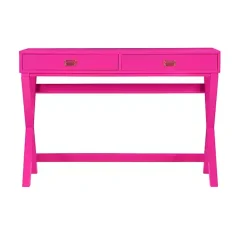Kirklands Home Hot Wood 2-Drawer Peggy Desk Pink Clearance