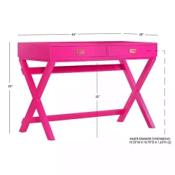 Kirklands Home Hot Wood 2-Drawer Peggy Desk Pink Clearance