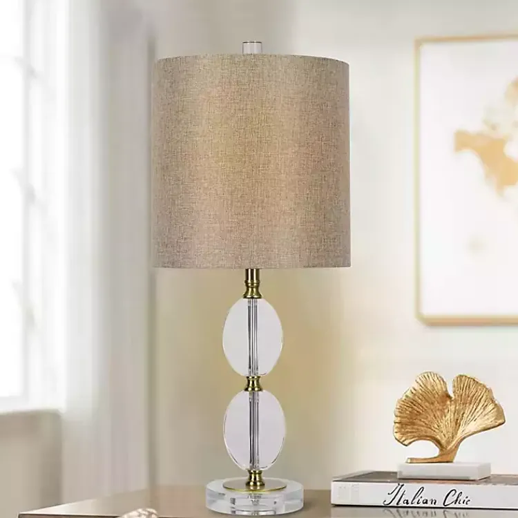 Kirklands Home Hourglass Crystal and Gold Metal Table Lamp Hot