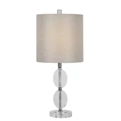 Kirklands Home Hourglass Crystal and Silver Metal Table Lamp Hot