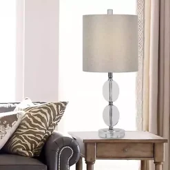 Kirklands Home Hourglass Crystal and Silver Metal Table Lamp Hot