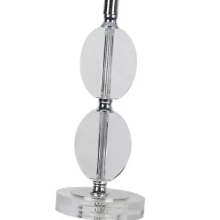 Kirklands Home Hourglass Crystal and Silver Metal Table Lamp Hot