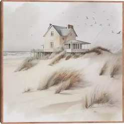 Kirklands Home House on the Dunes Framed Canvas Art Print Tan Discount