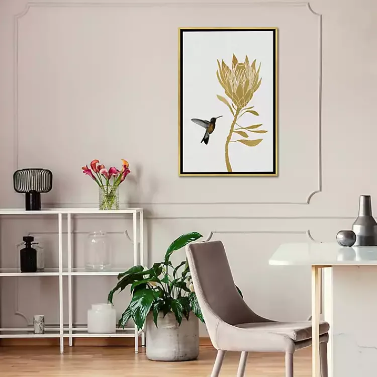 Kirklands Home Hummingbird Soaring Canvas Framed Art New