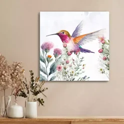 Kirklands Home Hummingbird Wildflower II Canvas Art Print Clearance