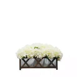 Arrangements & Greenery>Kirklands Home Hydrangea Arrangement in Lattice Box Planter