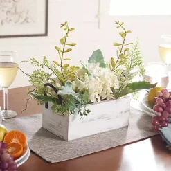 Arrangements & Greenery>Kirklands Home Hydrangea Arrangement in White Planter