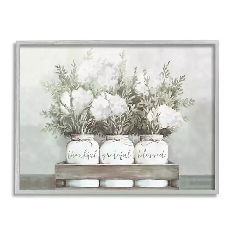 Kirklands Home Hydrangea Bouquets Framed Wood Wall Plaque White Hot