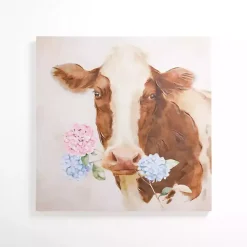 Kirklands Home Hydrangea Cow Canvas Art Print Hot