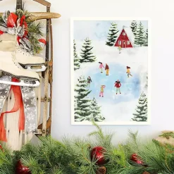 Christmas Art & Wall Decor>Kirklands Home Ice Skating Framed Art Print White