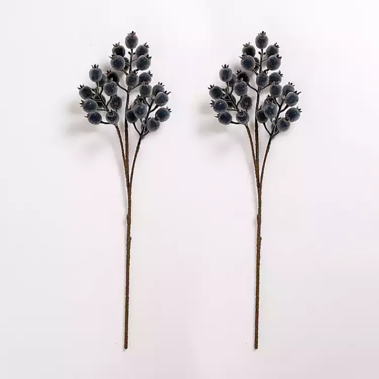 Stems & Bouquets>Kirklands Home Iced Berry Stems, Set of 2 Blue