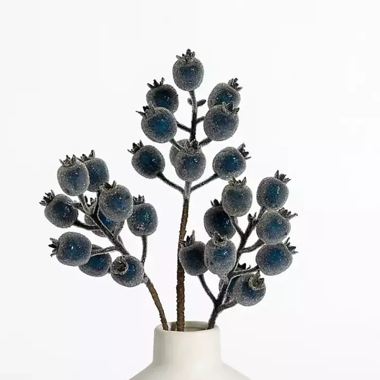 Stems & Bouquets>Kirklands Home Iced Berry Stems, Set of 2 Blue