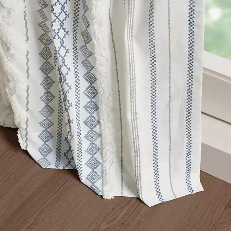 Kirklands Home Imani Chenille Stripe Curtain Panel, 84 in. Blue Sale