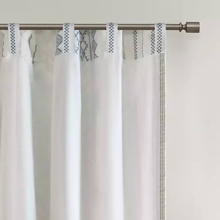 Kirklands Home Imani Chenille Stripe Curtain Panel, 95 in. Blue Sale