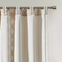 Kirklands Home Imani Cream Chenille Stripe Curtain Panel, 84 in. Ivory Online