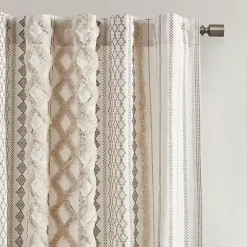 Kirklands Home Imani Cream Chenille Stripe Curtain Panel, 95 in. Ivory Hot