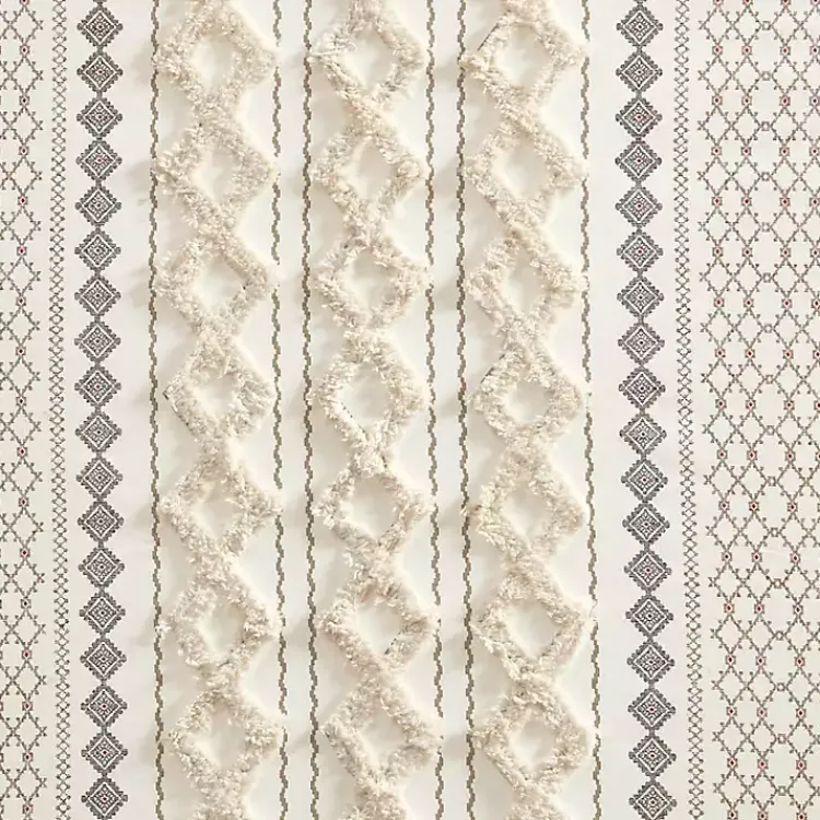Kirklands Home Imani Cream Chenille Stripe Curtain Panel, 95 in. Ivory Hot