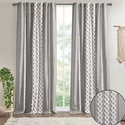 Kirklands Home Imani Chenille Stripe Curtain Panel, 84 in. Gray Sale