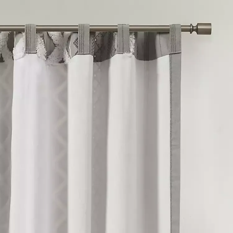 Kirklands Home Imani Chenille Stripe Curtain Panel, 84 in. Gray Sale