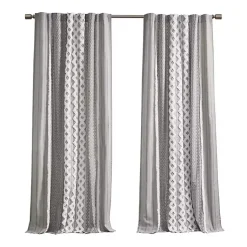 Kirklands Home Imani Chenille Stripe Curtain Panel, 95 in. Gray Hot
