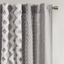 Kirklands Home Imani Chenille Stripe Curtain Panel, 95 in. Gray Hot