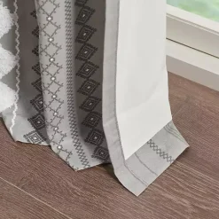 Kirklands Home Imani Chenille Stripe Curtain Panel, 95 in. Gray Hot