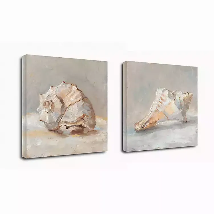 Kirklands Home Impressionist Shell Canvas Art Prints, Set of 2 Tan Online