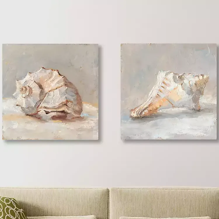 Kirklands Home Impressionist Shell Canvas Art Prints, Set of 2 Tan Online