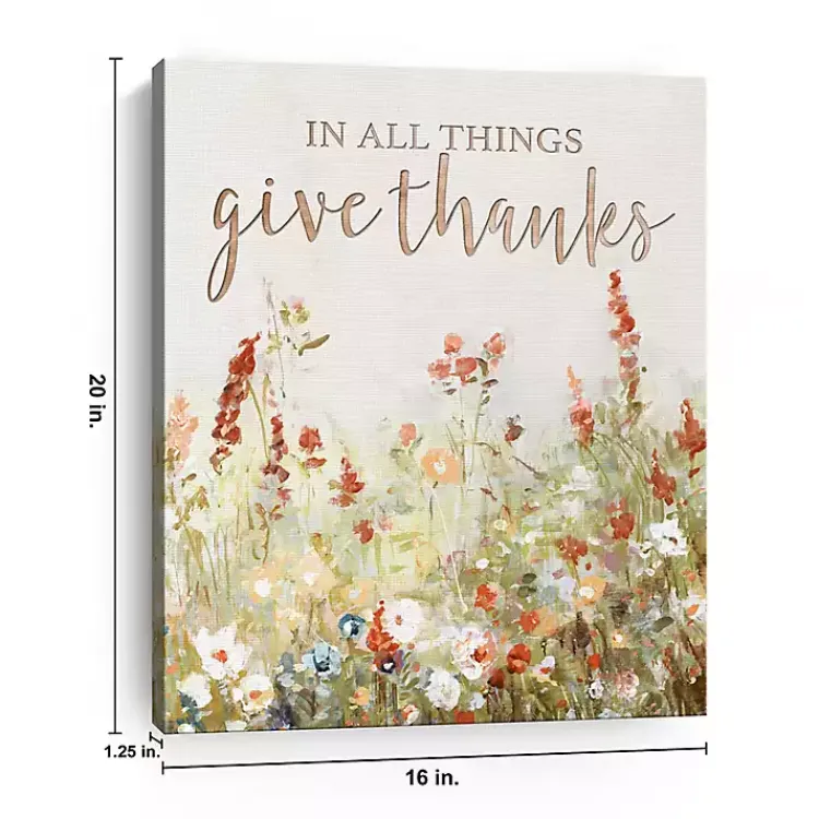 Fall>Kirklands Home In All Things Give Thanks Canvas Art Print