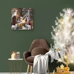 Christmas Art & Wall Decor>Kirklands Home In The Manger Christmas Canvas Art Print Multi