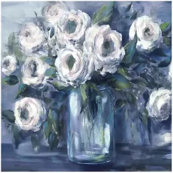 Kirklands Home Indigo and White Blooms Giclee Canvas Art Print Hot