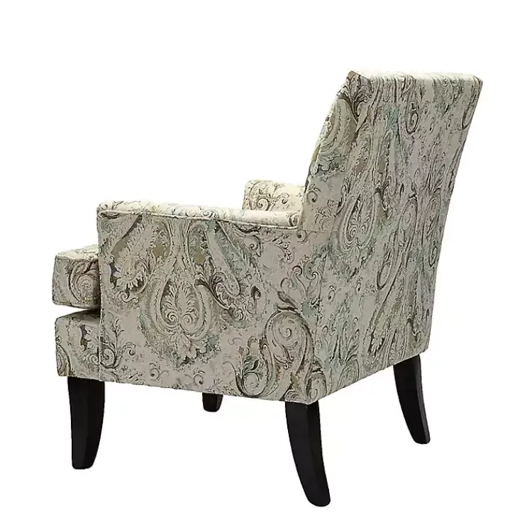 Kirklands Home Indigo and Yellow Floral Upholstered Accent Chair New