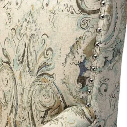 Kirklands Home Indigo and Yellow Floral Upholstered Accent Chair New