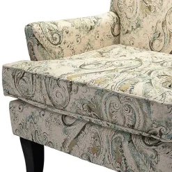 Kirklands Home Indigo and Yellow Floral Upholstered Accent Chair New