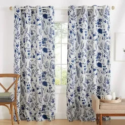 Kirklands Home Indigo Floral 2-pc. Curtain Panel Set, 96 in. Clearance