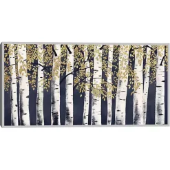 Kirklands Home Indigo Fresh Forest Framed Canvas Art Print Blue New