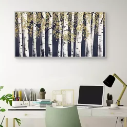 Kirklands Home Indigo Fresh Forest Framed Canvas Art Print Blue New
