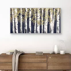 Kirklands Home Indigo Fresh Forest Framed Canvas Art Print Blue New
