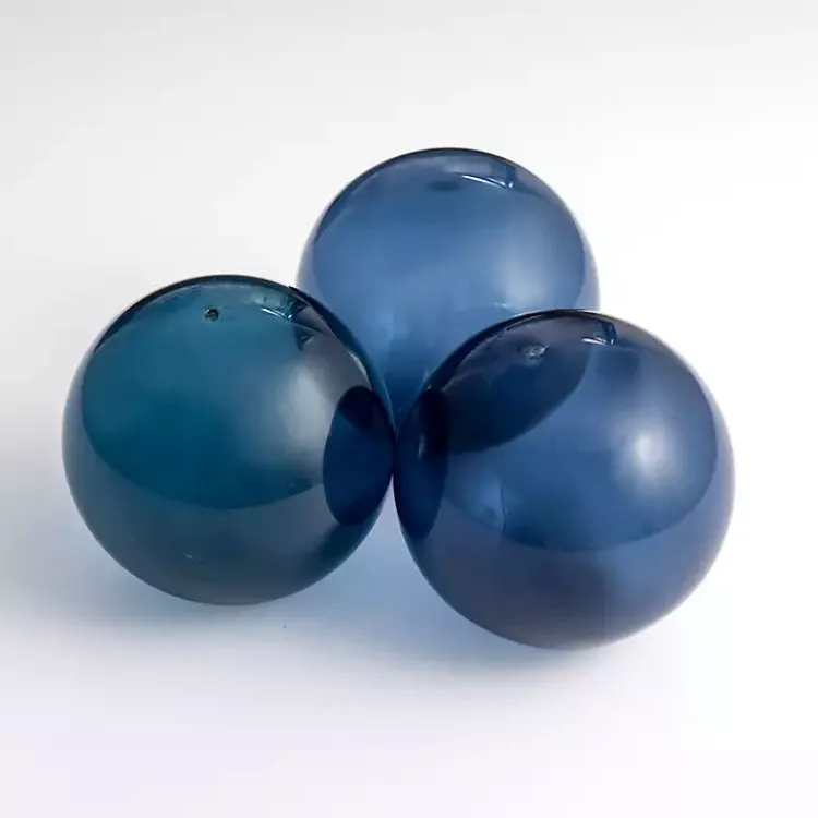 Bowl Filler>Kirklands Home Indigo Glass Orbs, Set of 3 Blue