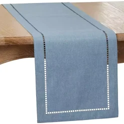 Kirklands Home Indigo Hemstitch Border Table Runner Blue Best