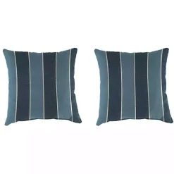 Kirklands Home Indigo Stripe Wickenburg Outdoor Pillows, Set of 2 Blue Hot