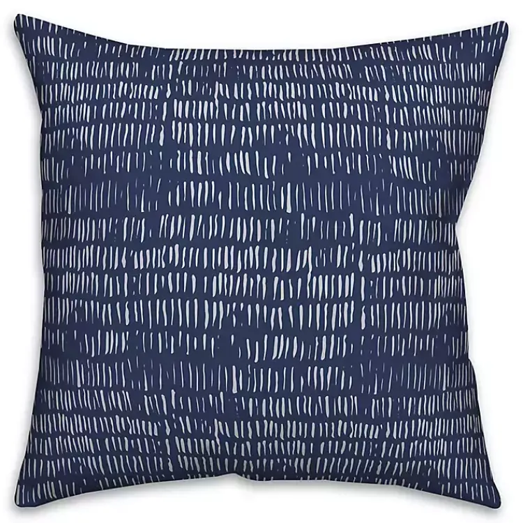Kirklands Home Indigo Thatch Outdoor Throw Pillow New