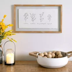 Kirklands Home Inhale Exhale Floral Wall Plaque White Best