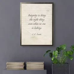 Kirklands Home Integrity is Doing the Right Thing Wall Plaque White Hot